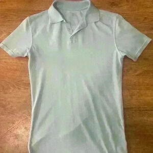 Men's Light Blue Polo Style Short Sleeve Shirt Size Small - True Craft